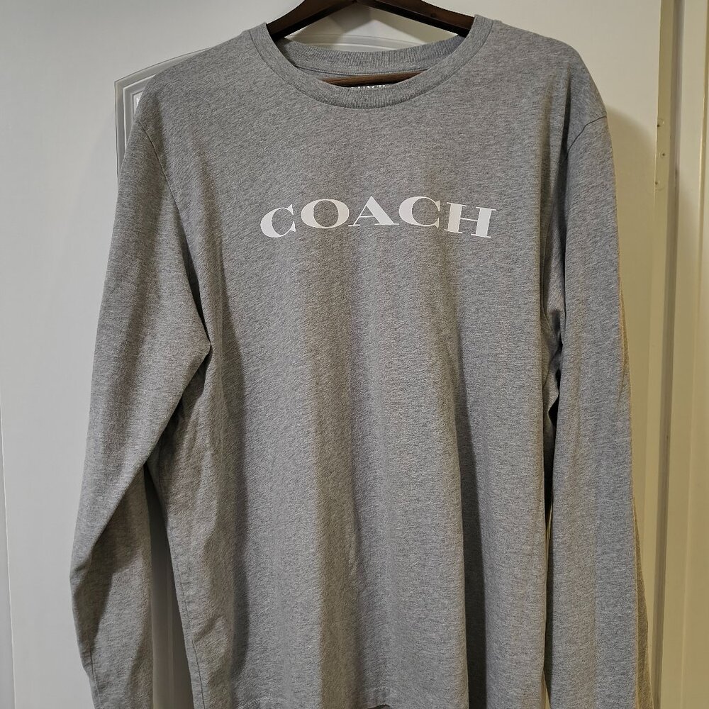 Coach New York Logo Long Sleeve T-Shirt Gray Men’s XXL